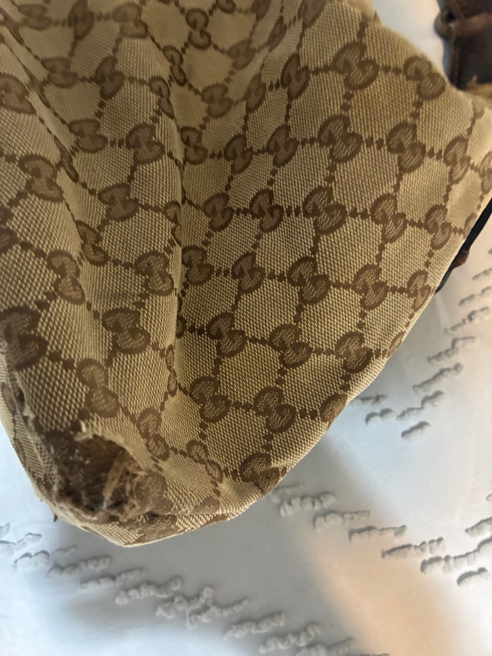 Gucci Beige and Brown Monogram Hobo Bag - Picture 3 of 8